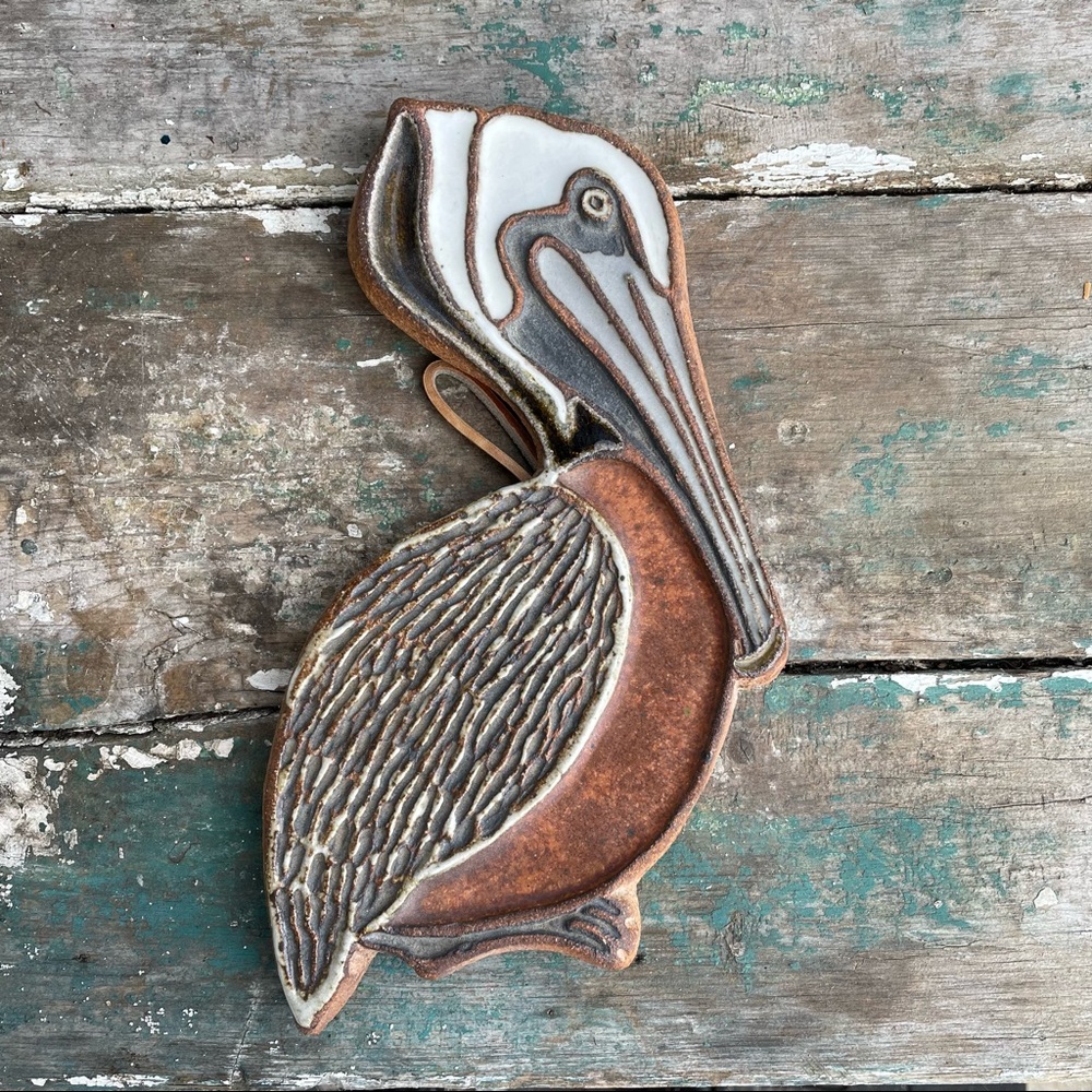 Vintage pelican artisan made ceramic pottery Cynthia Littlejohn